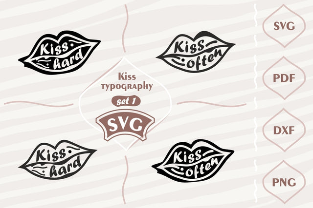 Kiss typography set 1 - SVG bundle SVG Digital Mojito 