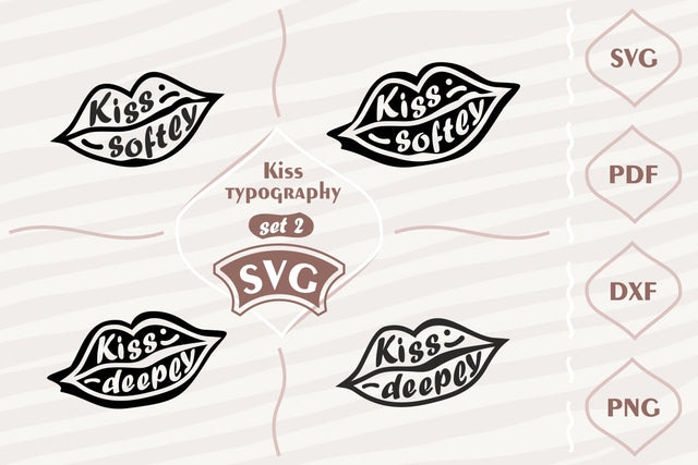 Kiss typography set 2 - SVG bundle SVG Digital Mojito 