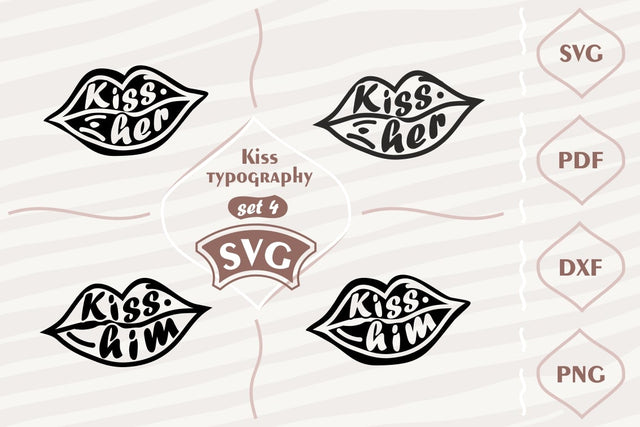 Kiss typography set 4 - SVG bundle SVG Digital Mojito 