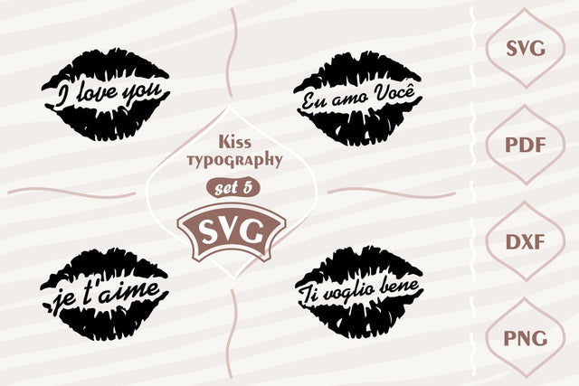 Kiss typography set 5 - SVG bundle SVG Digital Mojito 