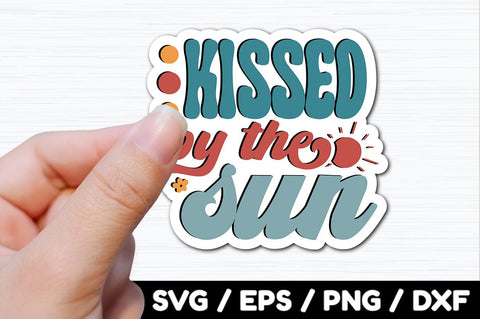 Kissed by the sun Retro stickers SVG akazaddesign 