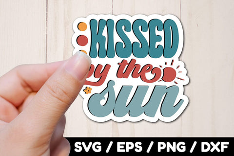 Kissed by the sun Retro stickers SVG akazaddesign 