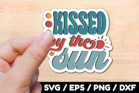 Kissed by the sun Retro stickers SVG akazaddesign 