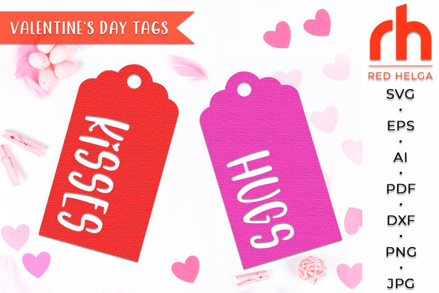 Kisses Tag SVG - Hugs Tag Cut File SVG RedHelgaArt 