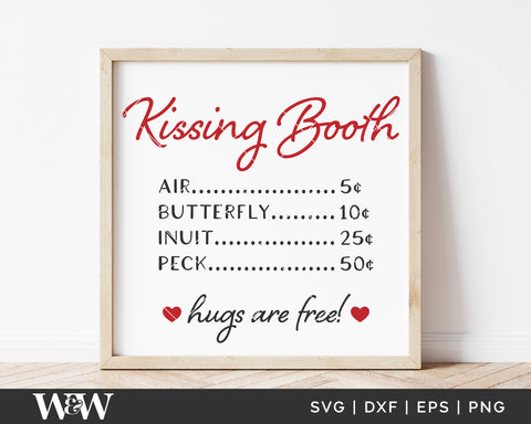 Kissing Booth List SVG | Valentine's Day SVG SVG Wood And Walt 