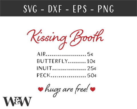 Kissing Booth List SVG | Valentine's Day SVG SVG Wood And Walt 