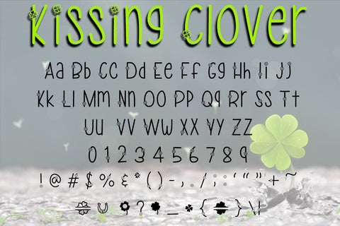 Kissing Clover Font Design Shark