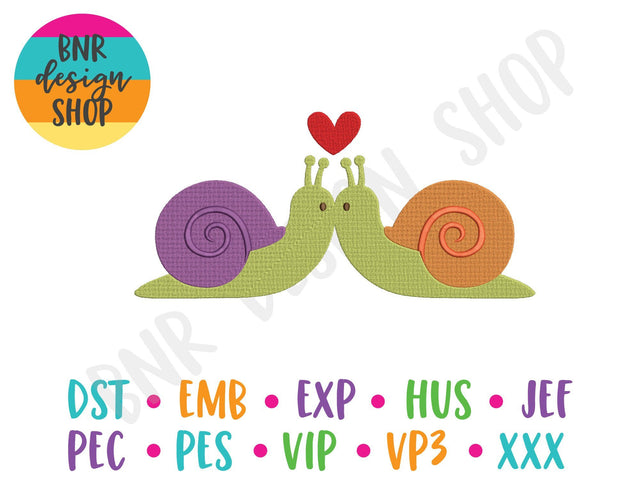 Kissing Snails Machine Embroidery Design Embroidery/Applique DESIGNS BNRDesignShop 