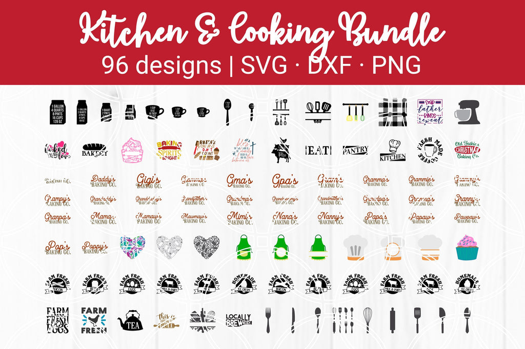 Kitchen and Cooking SVG Bundle - So Fontsy