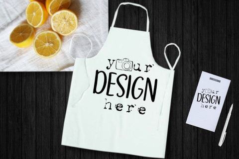 Kitchen Apron Mockup Bundle, Kitchen Black Apron Mock up, Flat Lays Image, Aprons Digital Mockups, White Wood Background, JPEG image Mock Up Photo ArtStudio 