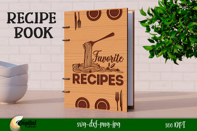 Kitchen Book Laser Cut. Decor SVG. 3D Recipe book Laser Cut SVG Evgenyia Guschina 