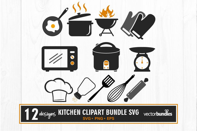 Kitchen clipart bundle svg SVG vectorbundles 