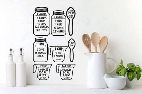 Kitchen Conversion Chart Bundle SVG DESIGNISTIC 