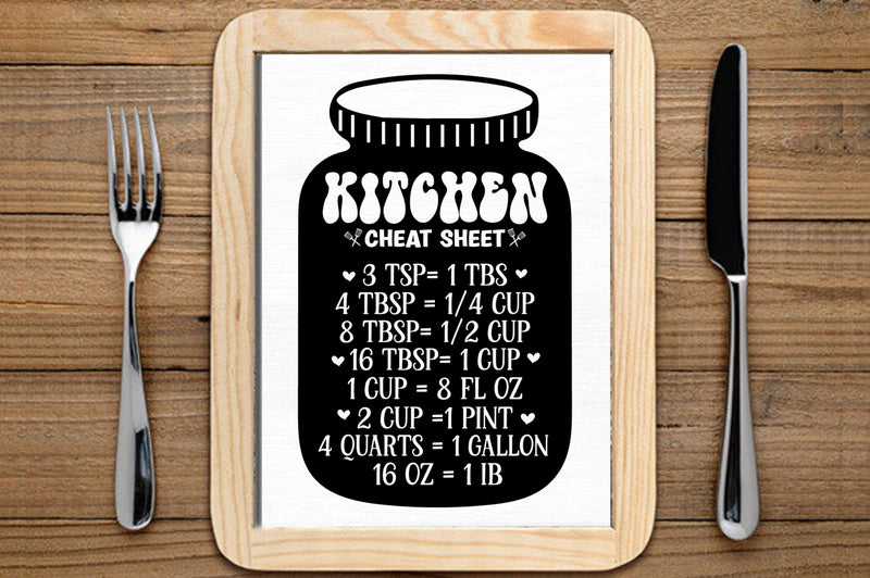 Kitchen Conversions Chart Svg Bundle - So Fontsy