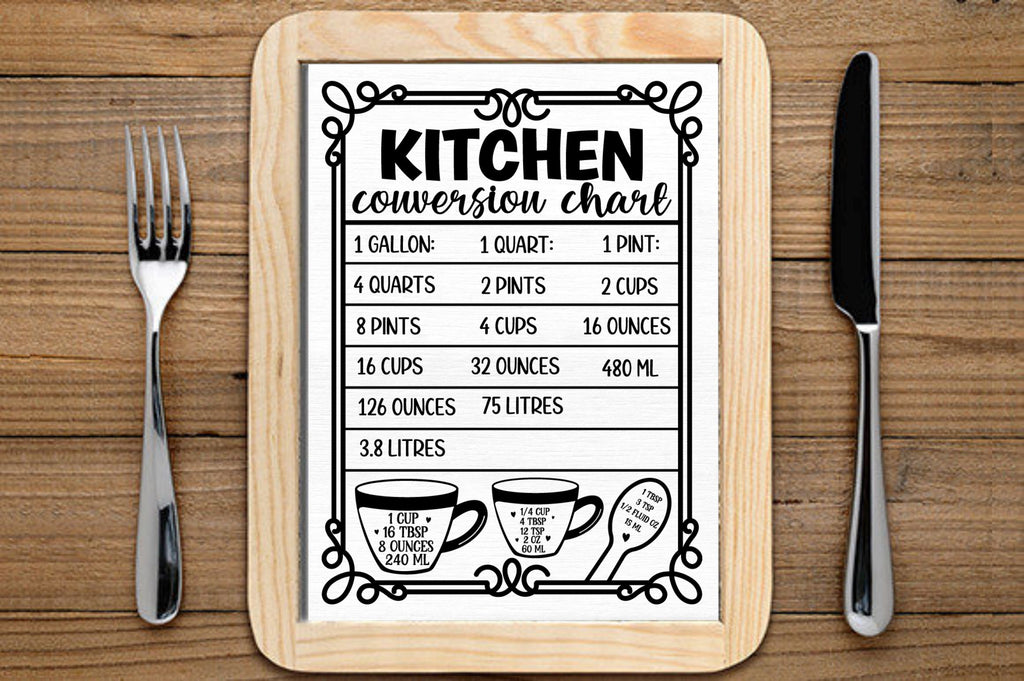 Kitchen Conversions Chart Svg Bundle - So Fontsy
