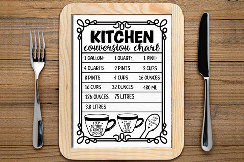 Kitchen Conversions Chart Svg Bundle SVG Regulrcrative 