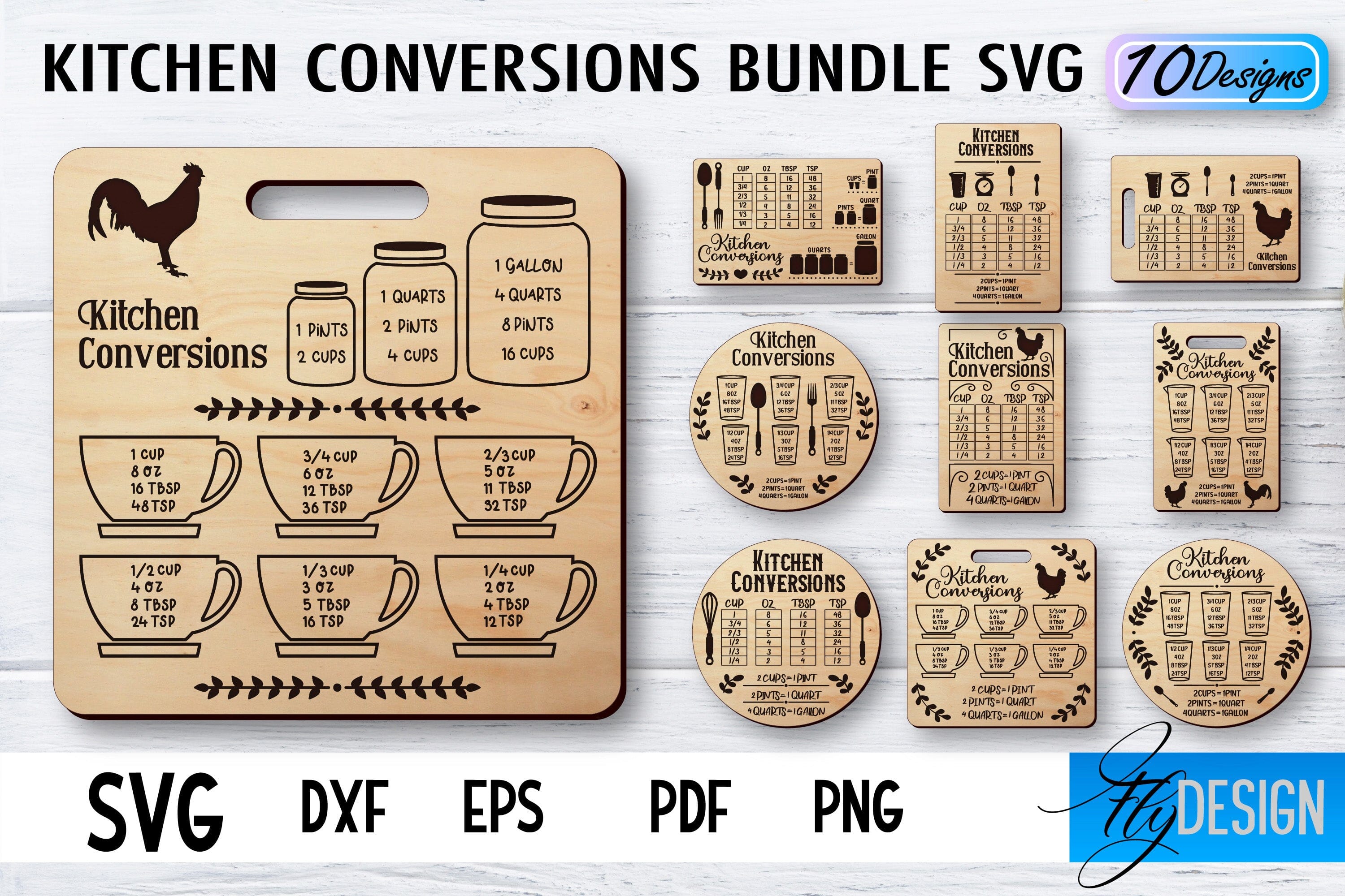 KITCHEN CONVERSION CHART - FREE CUT FILE 