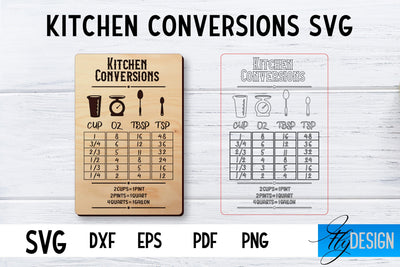 Kitchen Conversions Laser Cut SVG | Kitchen SVG Design | CNC files SVG Fly Design 