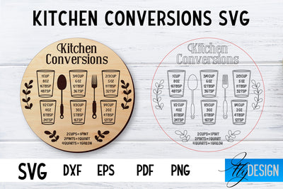 Kitchen Conversions Laser Cut SVG | Kitchen SVG Design | CNC files SVG Fly Design 