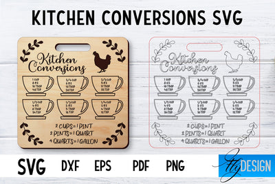 Kitchen Conversions Laser Cut SVG | Kitchen SVG Design | CNC files SVG Fly Design 