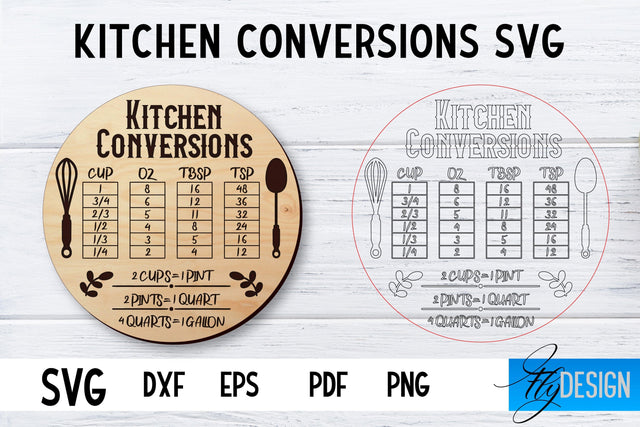 Kitchen Conversions Laser Cut SVG | Kitchen SVG Design | CNC files SVG Fly Design 