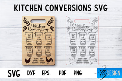 Kitchen Conversions Laser Cut SVG | Kitchen SVG Design | CNC files SVG Fly Design 