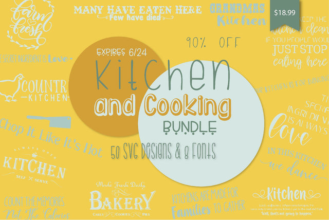 Kitchen & Cooking Bundle Bundle So Fontsy Design Shop 