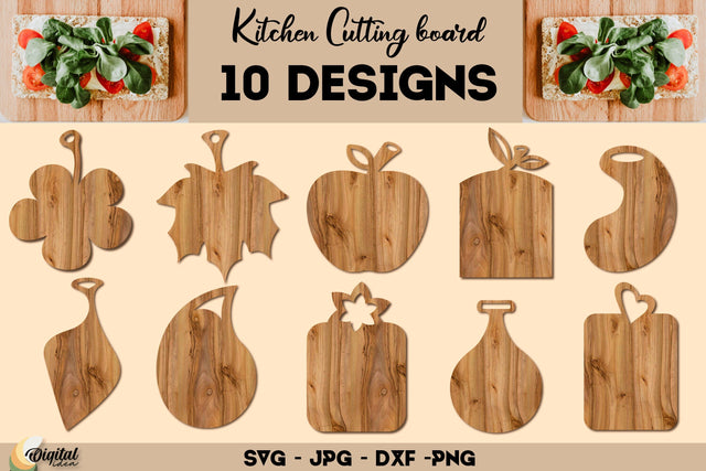Kitchen Cutting Boards SVG. 3D Kitchen Laser Cut SVG Evgenyia Guschina 