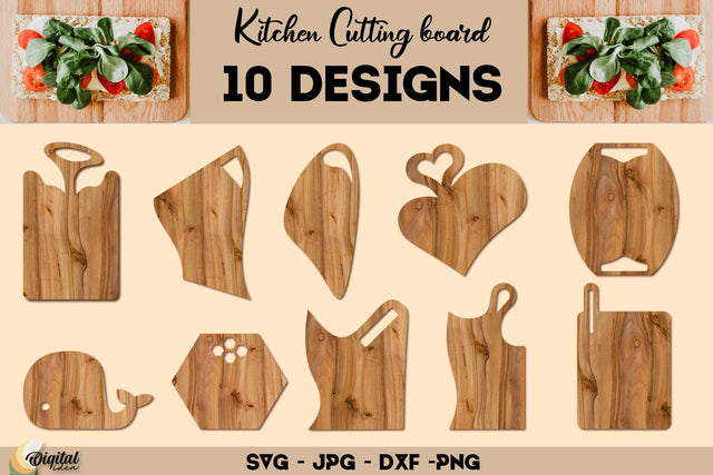 Kitchen Cutting Boards SVG. 3D Kitchen Laser Cut. SVG Evgenyia Guschina 