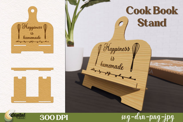 Kitchen Decor SVG. 3D Laser cut. Cook Book Stand Laser Cut. SVG Evgenyia Guschina 