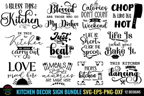 Kitchen Decor SVG Bundle I Kitchen Sign SVG Bundle I Kitchen SVG SVG Happy Printables Club 