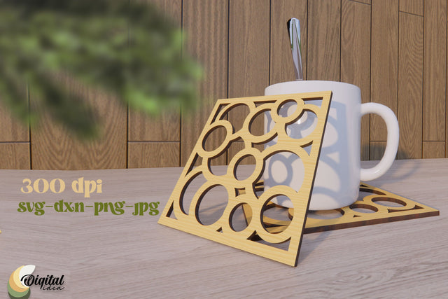 Kitchen Decor SVG. Home Laser Cut. Coaster Design Laser Cut. SVG Evgenyia Guschina 