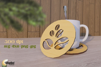 Kitchen Decor SVG. Home Laser Cut. Coaster Design Laser Cut. SVG Evgenyia Guschina 
