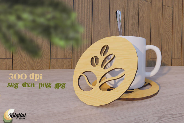 Kitchen Decor SVG. Home Laser Cut. Coaster Design Laser Cut. SVG Evgenyia Guschina 