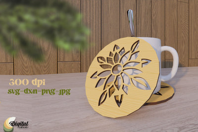 Kitchen Decor SVG. Home Laser Cut. Coaster Design Laser Cut. SVG Evgenyia Guschina 