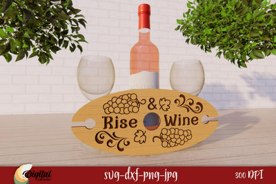 Kitchen Decor SVG. Wine Glass Caddy Laser Cut Design 3D. SVG Evgenyia Guschina 