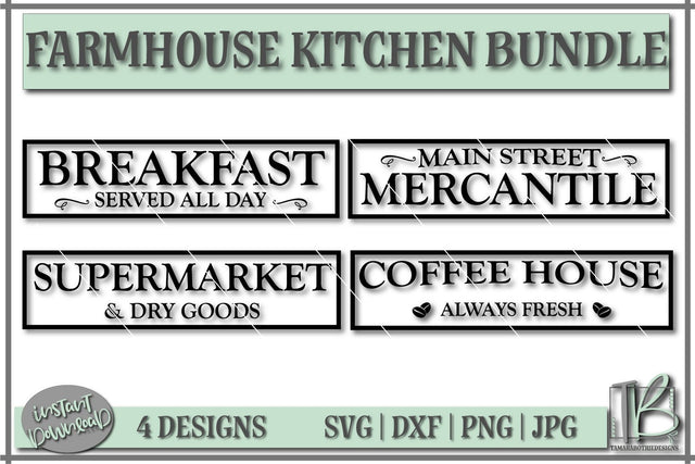 Kitchen Farmhouse Sign SVG Bundle SVG TB Designs