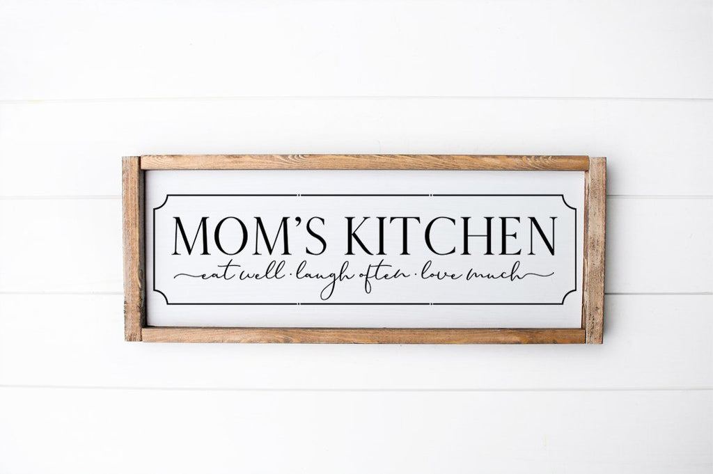 Kitchen Farmhouse Sign SVG - Mom's Kitchen - So Fontsy