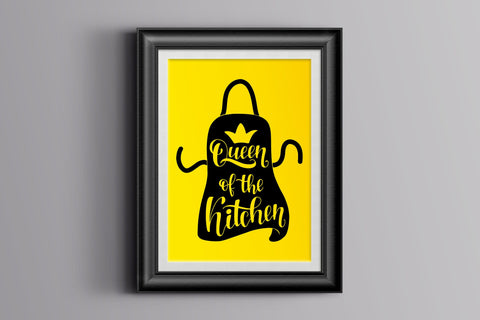 Kitchen hand lettering quote "Queen of the kitchen" SVG SVG Yustaf Art Store 