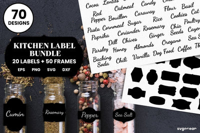 Kitchen labels Svg Bundle | Clipart | Silhouette SVG SvgOcean 