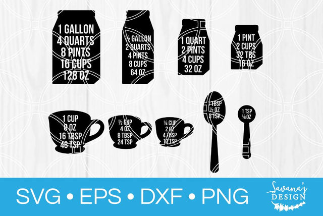 Kitchen Measurement Chart SVG SavanasDesign 