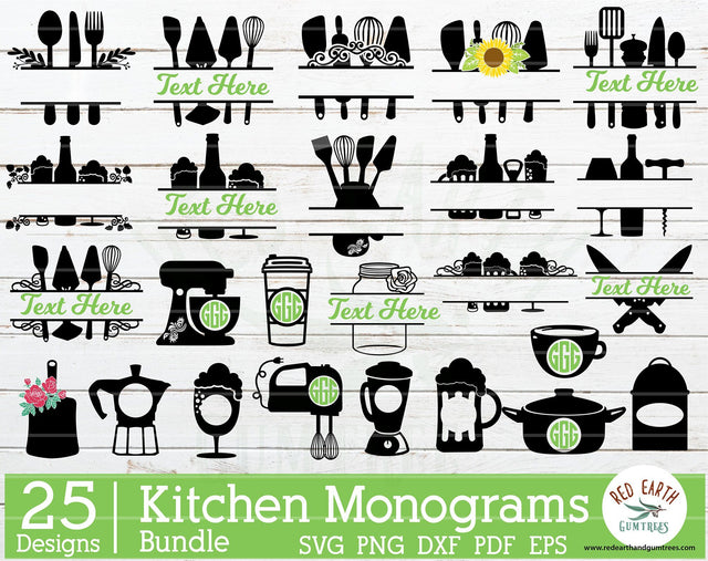 Kitchen Monogram frames bundle SVG bundle SVG Redearth and gumtrees 