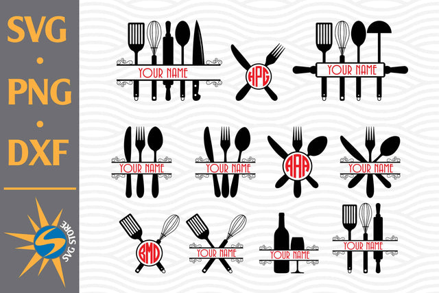 Kitchen Monogram SVG, PNG, DXF Digital Files Include SVG SVGStoreShop 