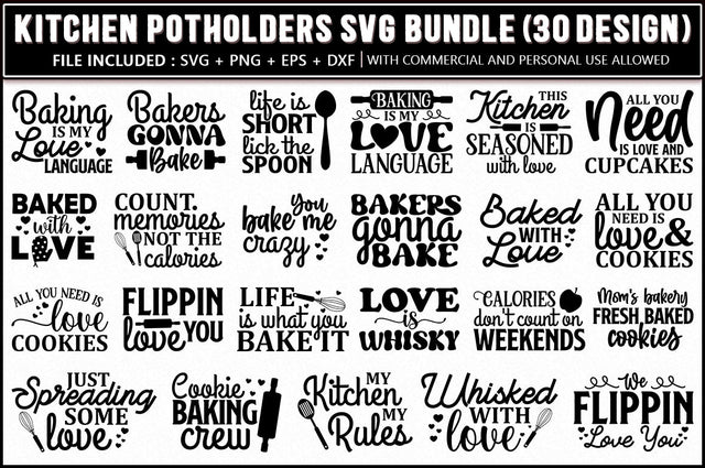 Kitchen Potholders SVG Bundle, Kitchen SVG Bundle SVG Shetara Begum 