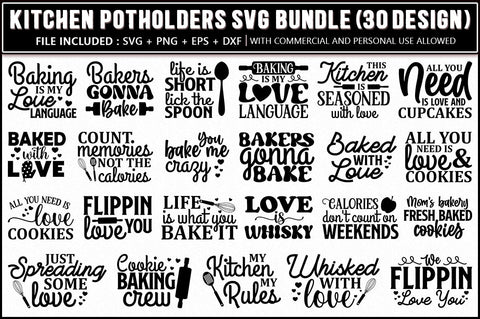 Kitchen Potholders SVG Bundle, Kitchen SVG Bundle SVG Shetara Begum 