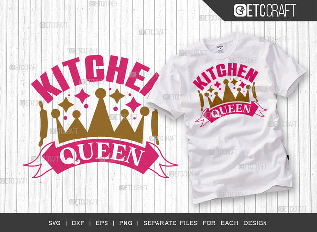 Kitchen Queen SVG Cut File | Kitchen Decoration Svg | Cooking Mom Svg | Chef Cap Svg | Kitchen Quotes | ETC T00058 SVG ETC Craft 