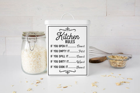 Kitchen Rules Sign SVG SVG Pickled Thistle Creative 