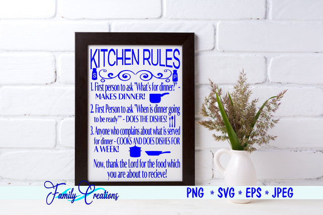 Kitchen Rules SVG Family Creations 
