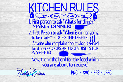 Kitchen Rules SVG Family Creations 