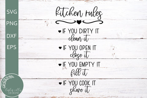 Kitchen Rules SVG-Farmhouse Kitchen SVG SVG Linden Valley Designs 